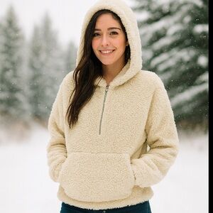 ORGANIC by John Patrick Women's Size 2 Jacket Fleece Pullover Ivory $398 Made US